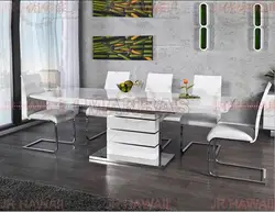 Минималистичный современный складной стол из нержавеющей стали белый набор столовой панели обеденный стол mesa plegable de jantar muebles comedor