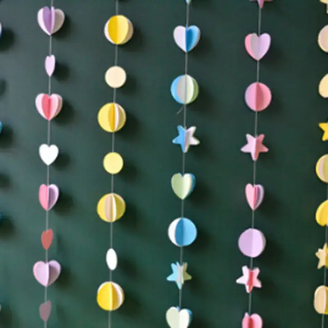 Circle Heart Cloud Paper Pendant Balloon Banner Garlands Strings
