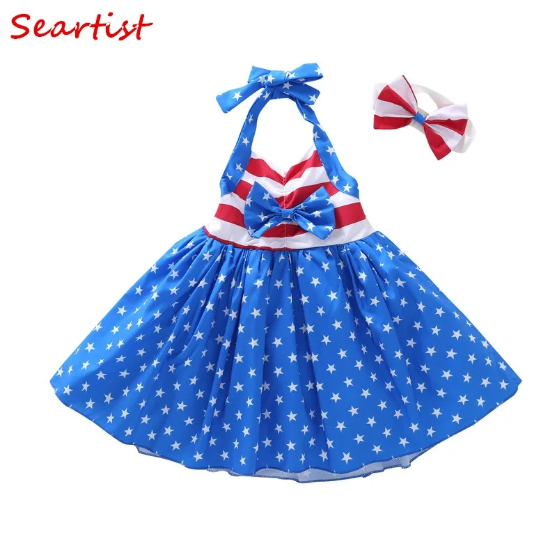 

Seartist July 4th Dress Baby Girl Summer Dresses Baby Girl Clothes 4th of July Dress Fourth of July Girls Clothes Dress 2019 45