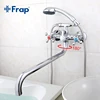 Frap Wall mounted Silver shower set hand shower bathroom double handle dual hole shower faucet with 36cm nose F2619-2 ► Photo 2/6
