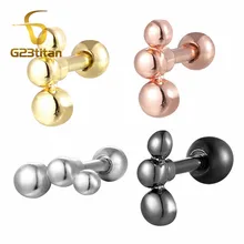 G23titan прокола ушей серьги для ушей для хрящевой пирсинг 16 г 6 мм хирургические стальные Ушные Шпильки Женские аксессуары Модная бижутерия для пирсинга
