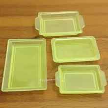 Кукольная Миниатюра 1:12 игрушка 4 шт. Пластик желтый лотки Length4cm SPO454