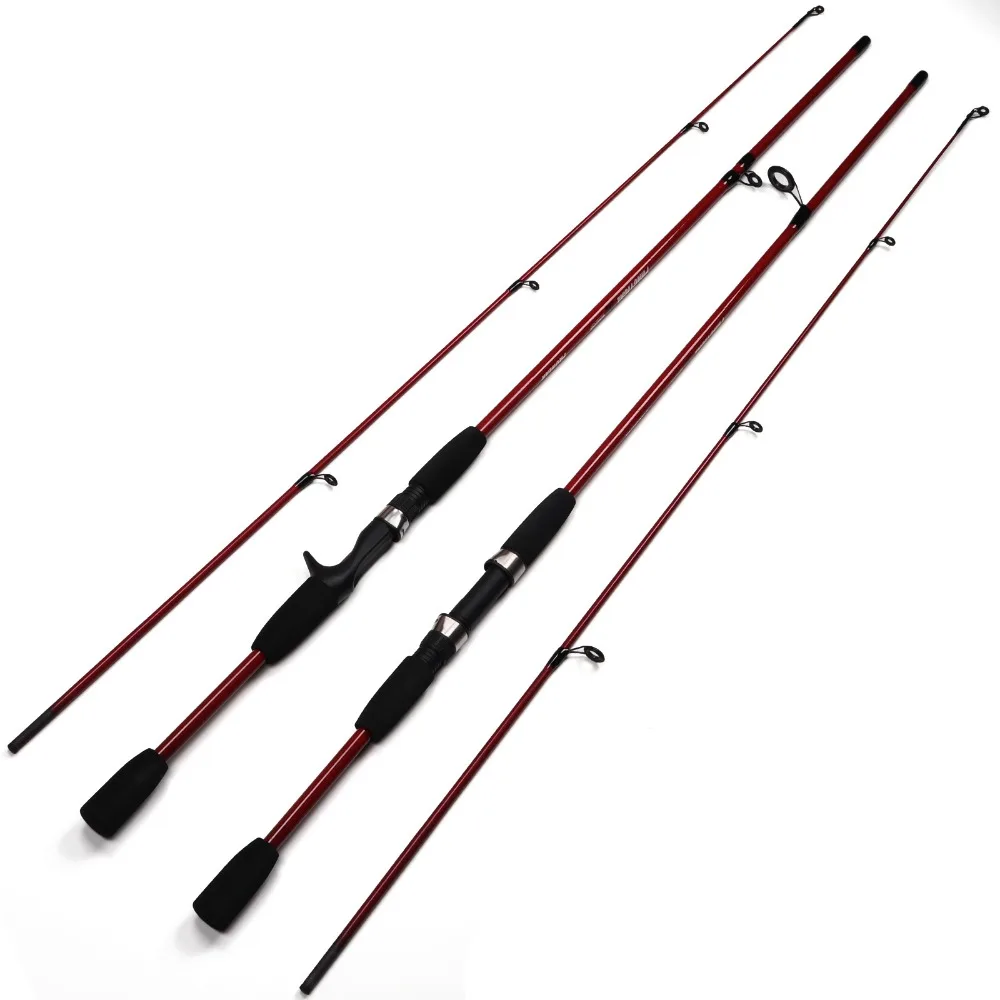 Spinning Casting Fishing Rod 1.8M / 6FT 2 Sections Lure Winter Fishing Pole Medium Action Spinning Casting Rod EVA Handle