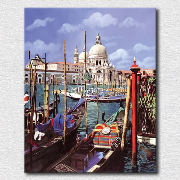 Hotel wall decoration paintings oil city charming scenery printing