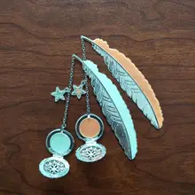 1 шт. Ретро Винтажная закладка дизайн перьев Светящиеся в темноте креативные металлические закладки рекламный подарок канцелярская пленка книжная Марка