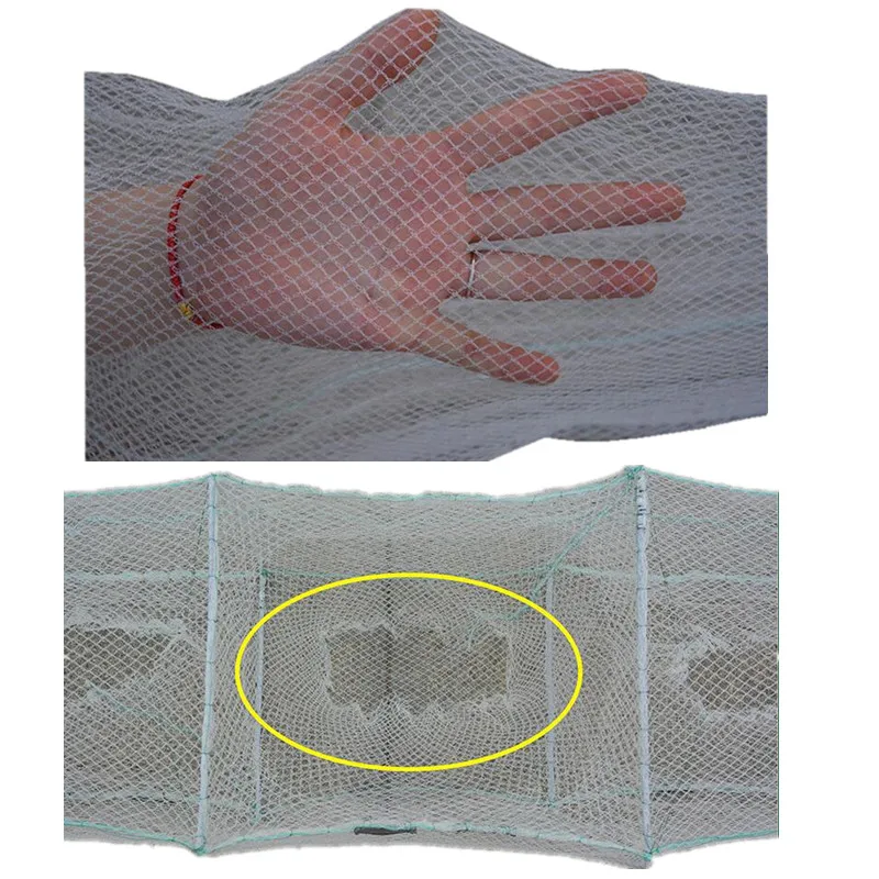 new 10m 33sections 20 hole fishing cage ground cage pesca fishing net lobster trap crab trap crab cage fishing accessories