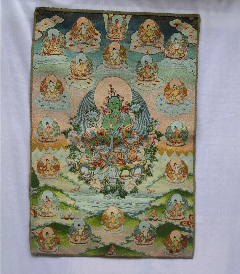 

Коллекционные традиционные Тибетский буддизм в Непале, Thangka, большой размер буддизма, шелковая парча, картина p002614