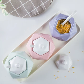 

Creative kitchen supplies seasoning jar set ceramic household large oil salt tank seasoning box wx9041829