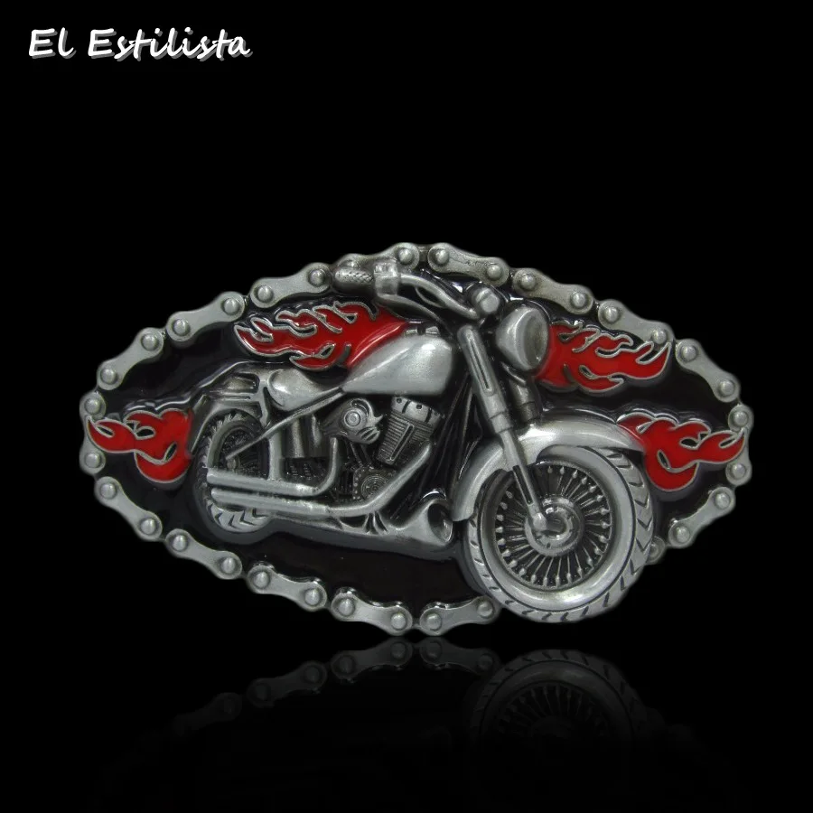 

Mens DIY Burning Motorcycle Badge Metal Buckle Cowboy's Motor Chains Belt Buckle Jeans Accessories Suit 4cm Leather Belt Buckles