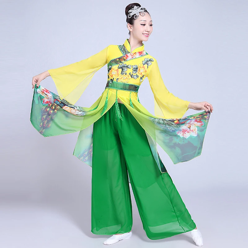 Китайский стиль Hanfu классические танцевальные костюмы женский изящный
