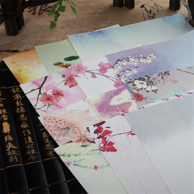 8pcs/lot Vintage Chinese Style Envelopes Cute Kawaii Flower Writing Paper Letter Set For Kids Gift School Supplies Student
