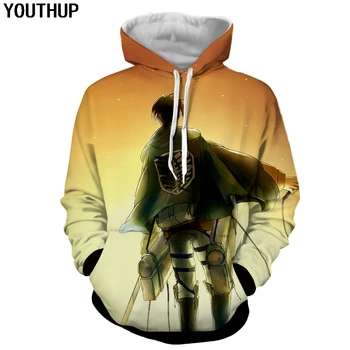 

YOUTHUP 2020 New Men's 3d Hoodies Fashion LEVI Full Printed Hooded Pullovers Male Cool Anime 3D Hoodies Sweatshirts