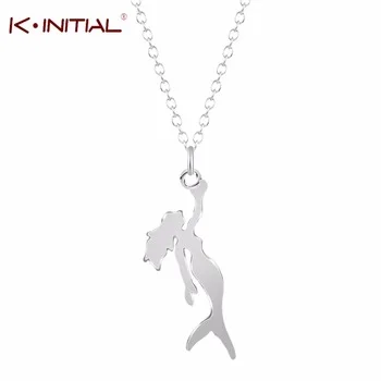 10Pcs Wholesale Tiny Mermaid Necklaces Gold Silver Mermaid Necklace Best Friend Charm Necklace Pendant Jewelry Drop Shipping