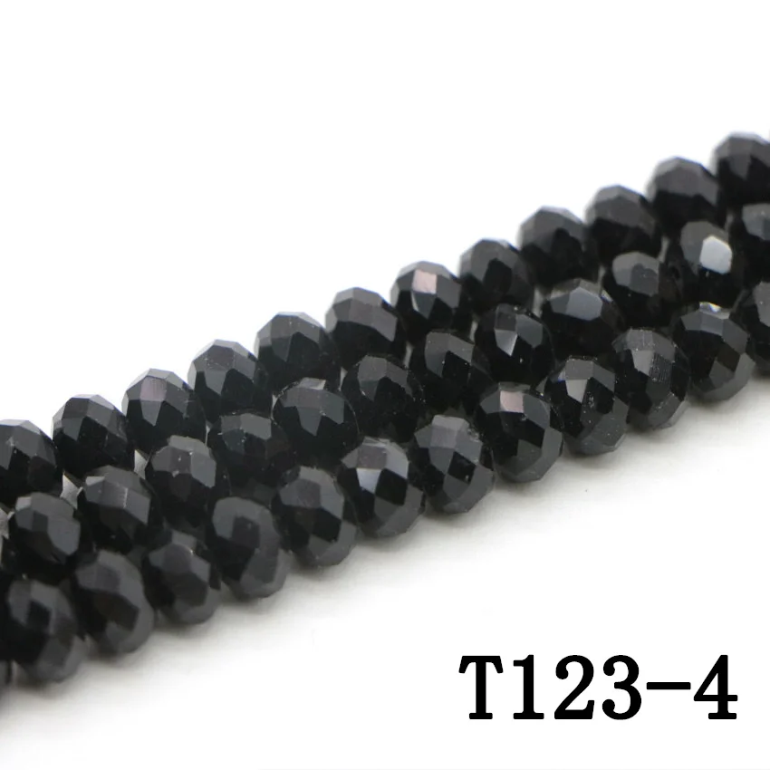4 Natural black crystal pearl necklace bracelet Jasper chalcedony DIY fashion woman man general (4)(1)