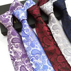Для мужчин Галстук Классический носить шелковые Для мужчин галстук 8 см плед кешью печати галстуков для Бизнес галстук Одежда для
