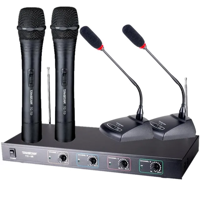 Takstar TC 4R VHF wireless microphone system 2 conference mic + 2