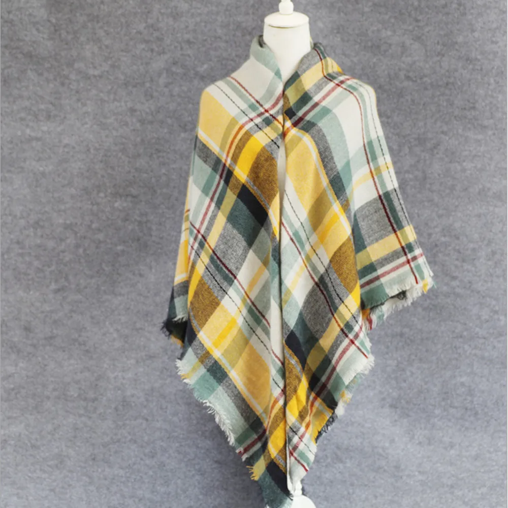 140 140cm New arrival l brand Plaid Scarf Women soft Cashmere Winter Warm Scarf Female font