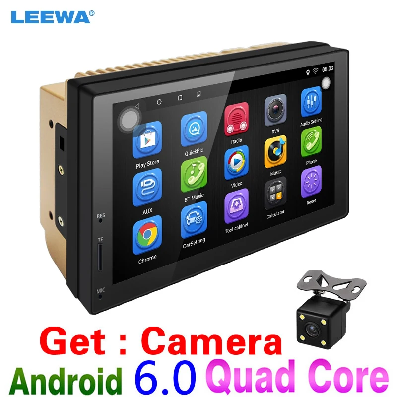 

LEEWA 7" Ultra Slim Android 6.0 Car Media Player With GPS Navi Radio For Nissan/Hyundai All 2DIN ISO Size Head Unit Get:Camera