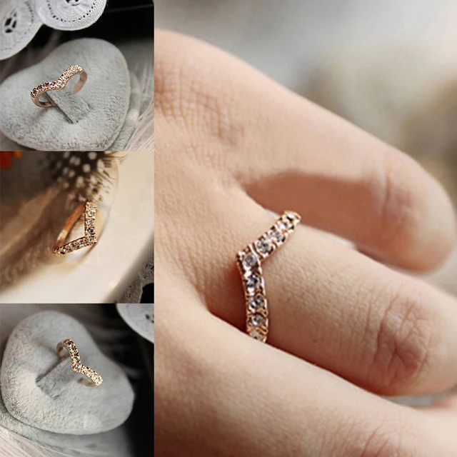Hot 1pc Big Sale New Design Women Ladies Charming V-shaped Rhinestones Crystal L Hot 1pc Big Sale New Design Women Ladies Charming V-shaped Rhinestones Crystal L
