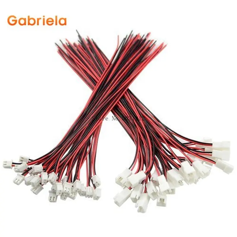

50PCS 25Pair Mini Micro JST XH2.54 2PIN Female and Male Connection Plug with Red Black Terminal Connector Wire Cable 200mm