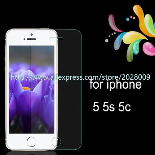5000pcs tempererd glass for apple iphone 5S 5G 5c 0.3MM 9H screen protector protective films for iphone 5