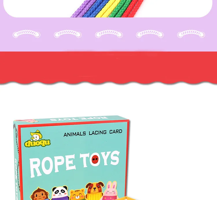 Детские Резьбовая пластина животные в паре с веревкой игрушки с одеждой деревянный раннее образование детский сад головоломки игрушки