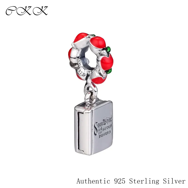 

Snow White & The Seven Dwarfs Book Dangle Charm 100% 925 Sterling Silver Mixed Enamel Beads Fit Bracelet Diy Fine Jewelry PF823