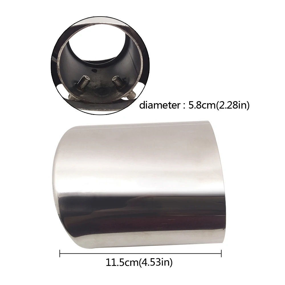 

For Subaru Forester Car Round Exhaust Muffler Tip Stainless Steel Exhause Pipe Chrome Trim Modified Car Rear Tail Throat Liner