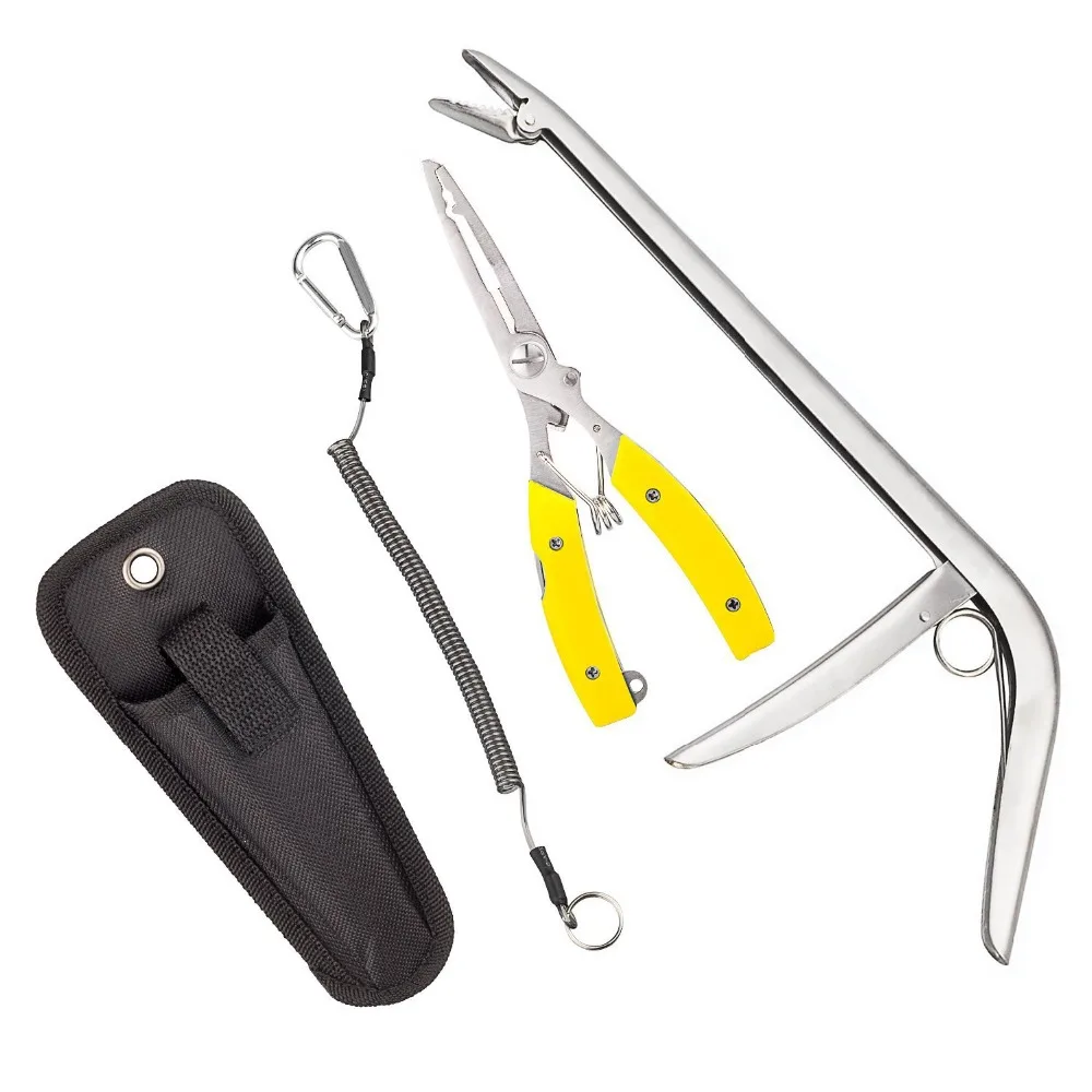 Stainless Steel Fishing Pliers Line Cutter Curved Nose Remove Hook Fishing Tackle