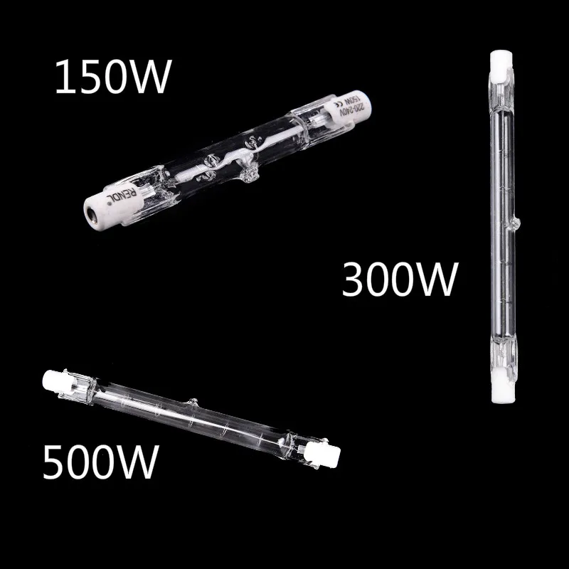 

150W 300W 500W Halogen Lamp 118MM Double Ended Linear R7s Halogen Light Bulb AC220-240V Household Decor R7s Halogen Bulb