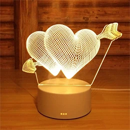 Креативный 3d ночник стереовидение Светодиодная настольная лампа мультфильм анимация моделирование технология настольная лампа для чтения подарок ребенку A11220 - Цвет корпуса: heart