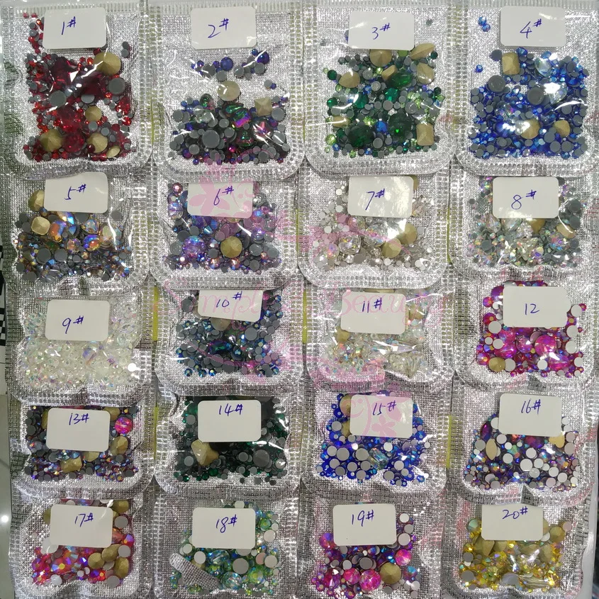 

1 Pack Mix Glass Crystal Rhinestones DIY Crafts Garments Nail Art Jewelry Manicure DIY Design Decorations Accessories 27 Options