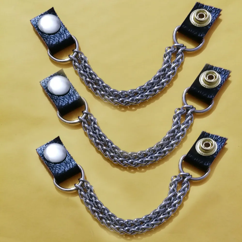 

4pcs/set stainless steel Biker Vest Extenders for Motor Harley Chainmail for Motorcycle Vest jacket buttons buckles chains gift