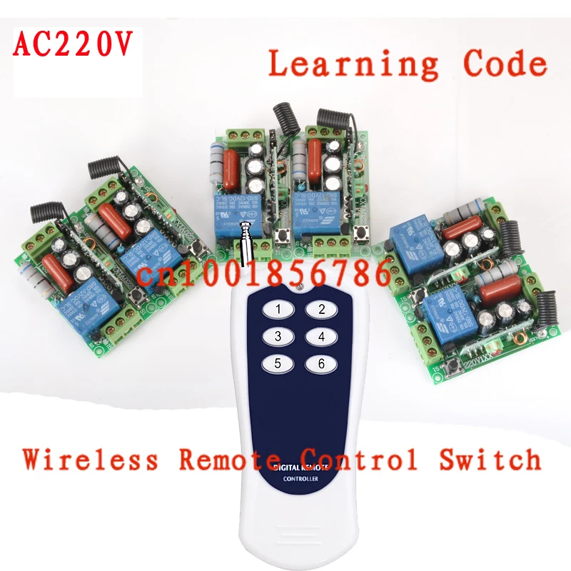 Wireless Remote Control Switches Receiver 220V 6CH Transmitter Big