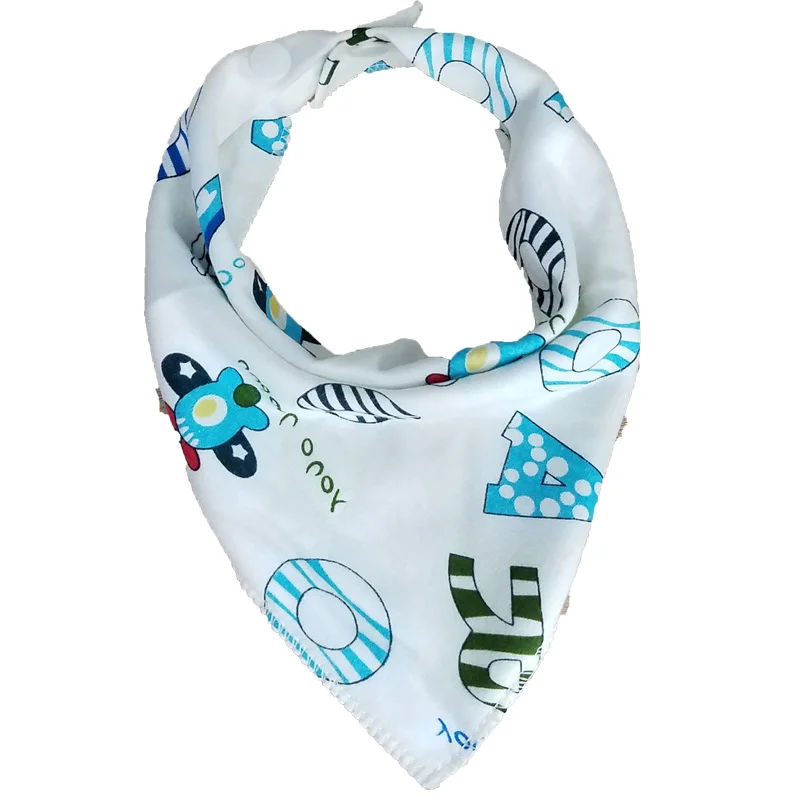 Baby Bibs High quality triangle double layers cotton bib Soft Baby Scarf Boys Girls kids Bibs Cartoon Baby Stuff