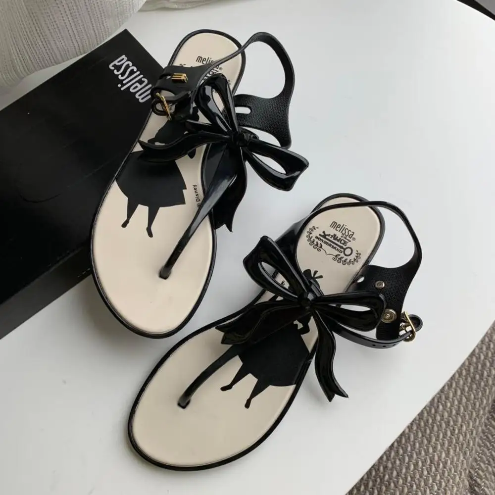 Melissa/2019 г. новые женские сандалии женская обувь с бантом пляжные на плоской