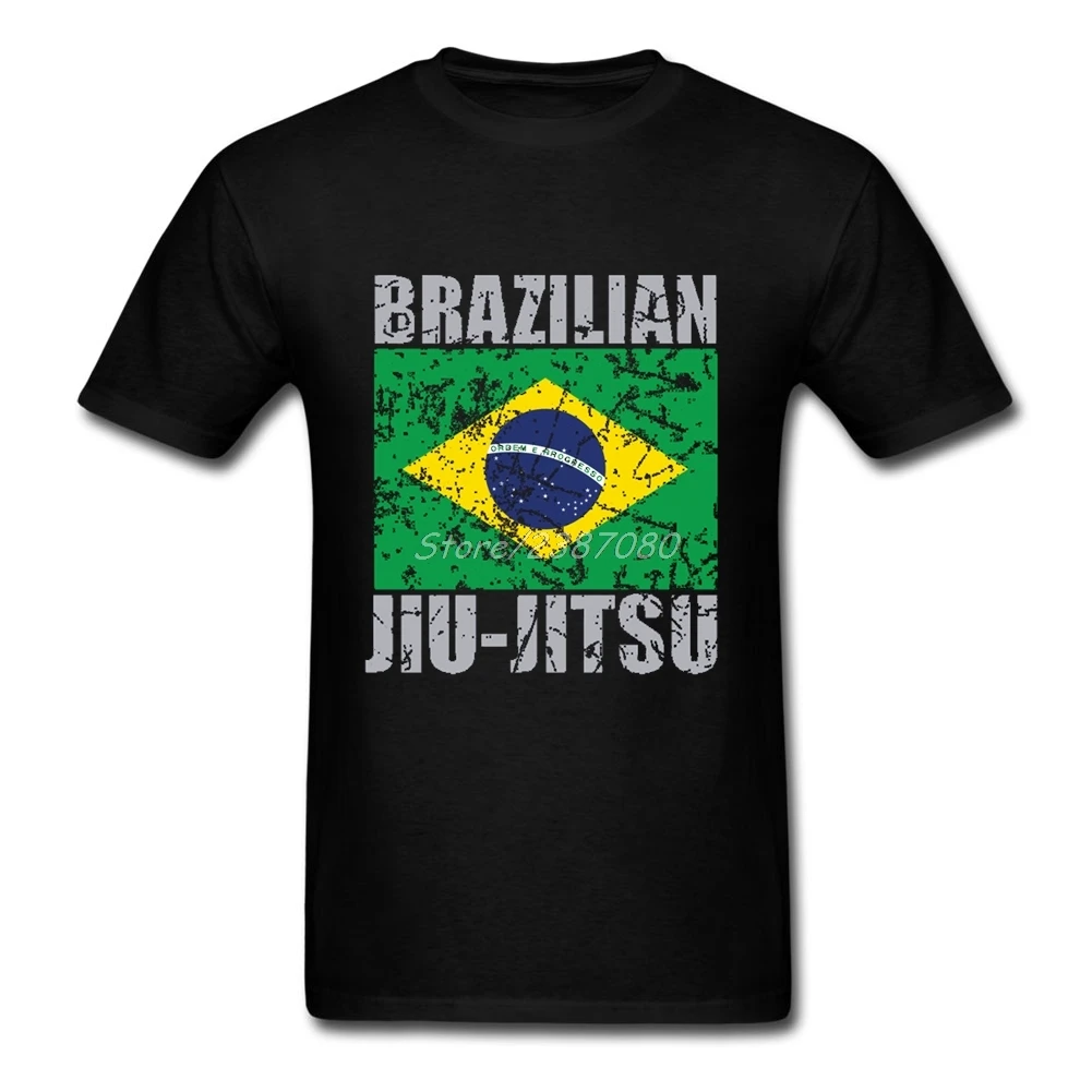 Новые бразильские футболки Jiu Jitsu (BJJ) хлопковые большого размера с коротким