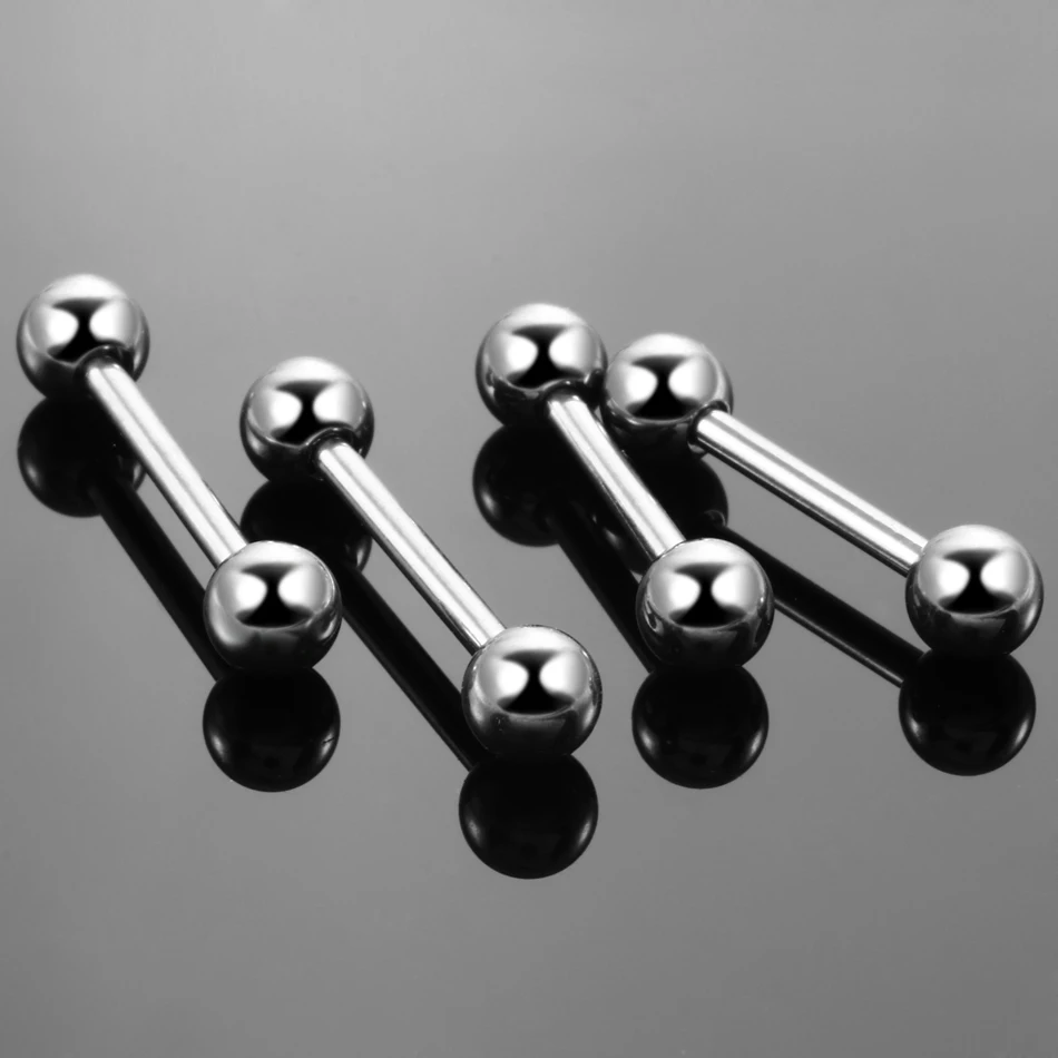 50Pcs/lot Titanium Curved Banana Straight Barbell Tongue Rings Eyebrow Rod Lip Bar Industrial Piercing Helix Cartilage Earrinigs