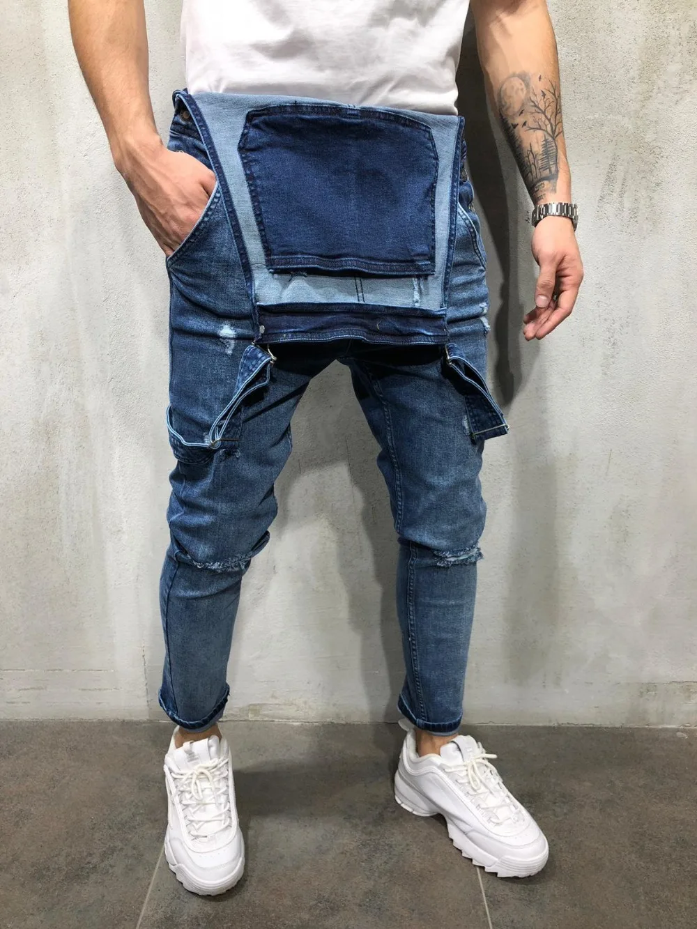 2018 New Streetwear Jeans Rasgados De Hombre Distimeados Baberos De Mezclilla Para Hombre Pantalones De Liga Más El Tamaño S XXXL De 47,81 | DHgate