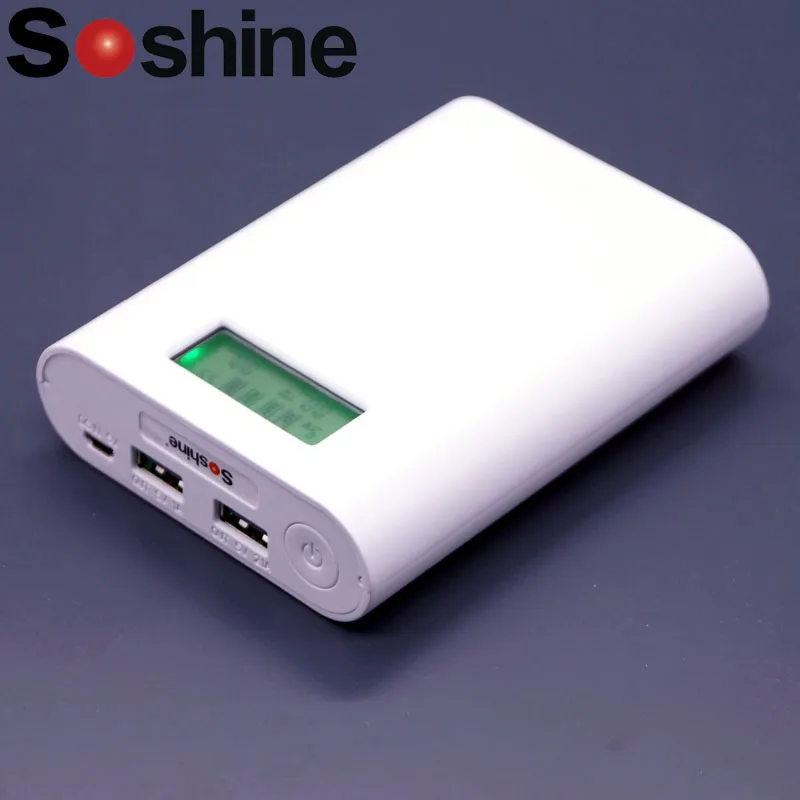 

Soshine E3S USB Battery Charger Mobile Phone Power Bank LCD Display for 4 pcs 18650 Li-ion Rechargeable Battery with USB Cable