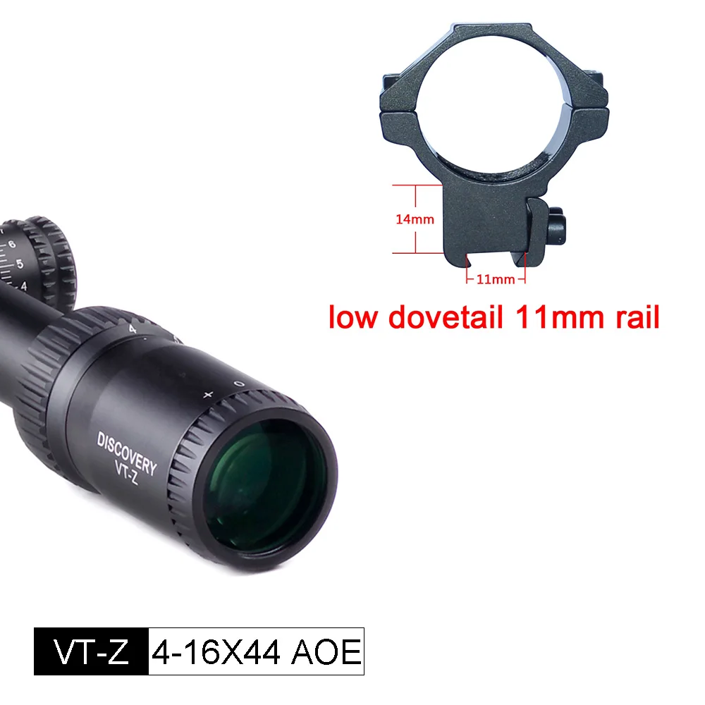 DISCOVERY VT-Z 4-16 x 44AOE прицельная сетка MIL-DOT оптический прицел с подсветкой - Цвет: low dovetail 11mm r