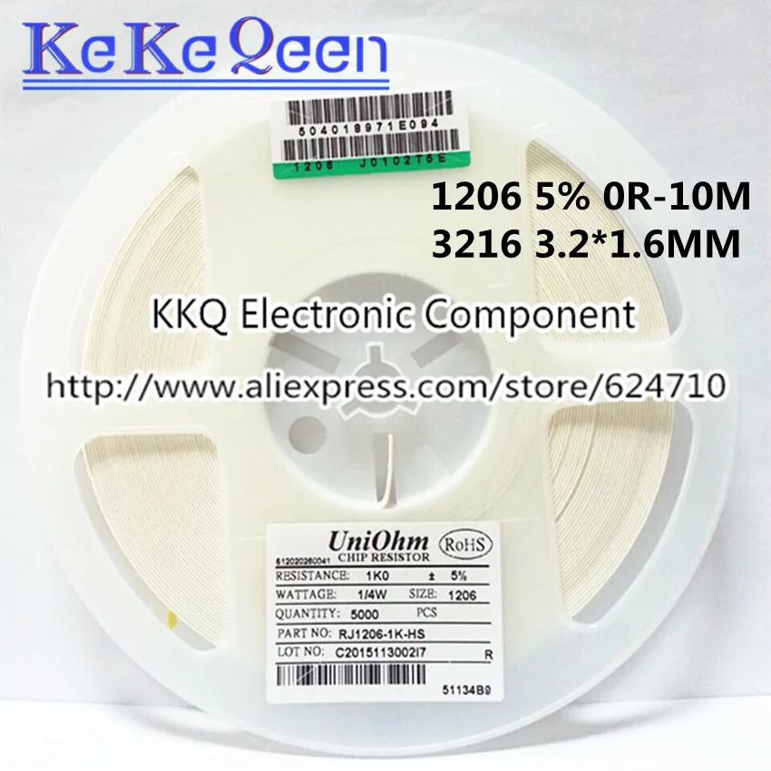 100PCS 1206 5% 3216 3.2*1.6mm J 22K 24K 27K 30K 33K 36K 39K 43K 47K 51K 56K 62K 68K 75K 82K 91K 100K 110K 120K 130K 150K 160K |