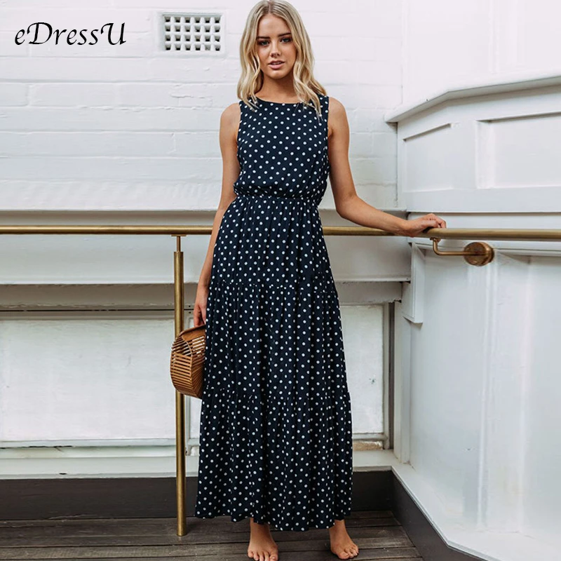 yellow polka dot maxi dress