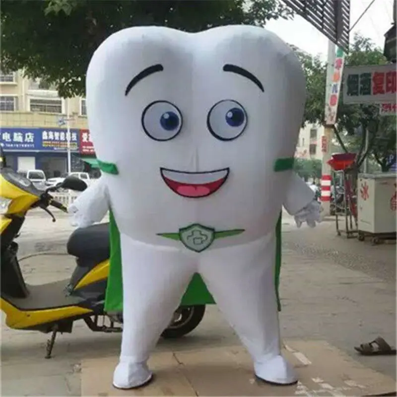 

Advertising Tooth Mascot Costume Dental Care Outfit Adult Party Facny Dress Suit