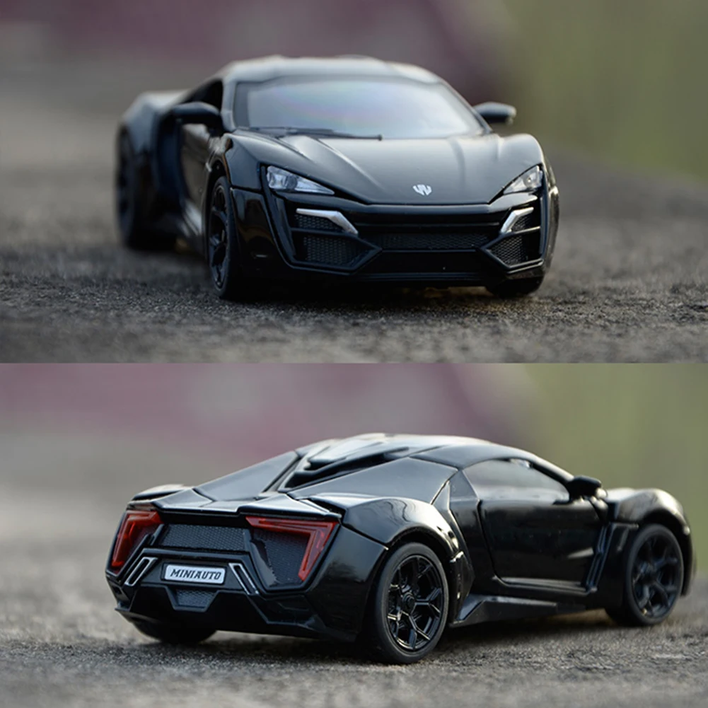 1:32 Lykan Hypersport литые под давлением модели автомобилей звук и свет вытяните назад автомобиль игрушки подарки детям подарок на день рождения настоящая машина