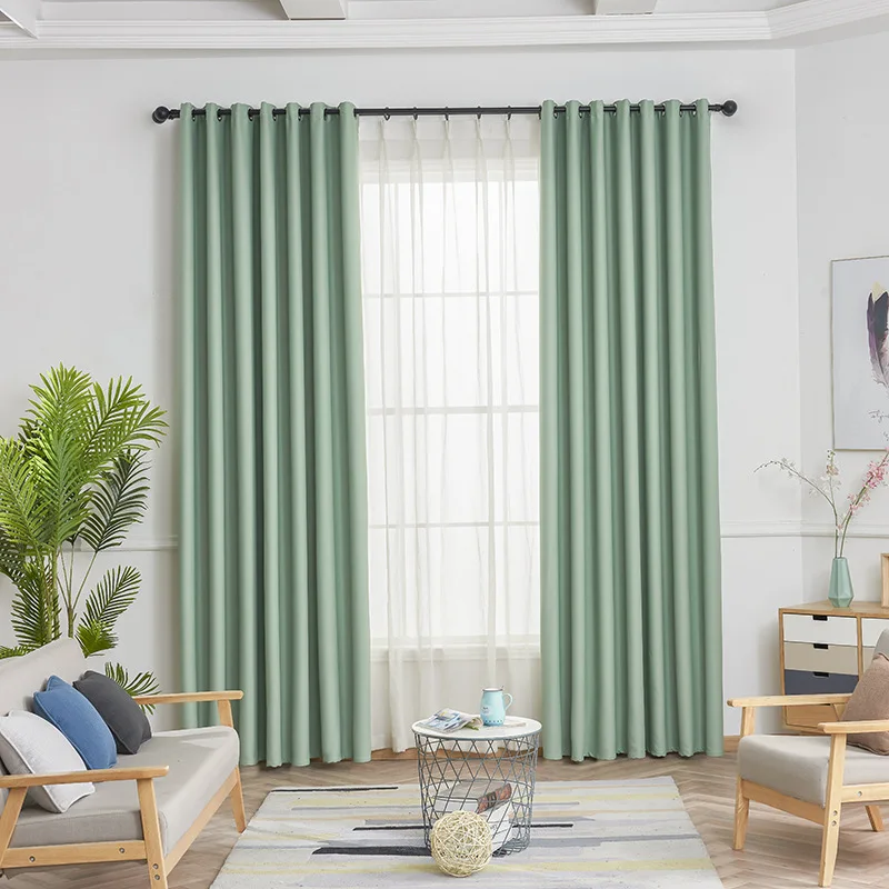 Новые тканевые сплошные занавески s для гостиной/спальни красочные с фиолетовым/зеленым/синим/розовым окном кухонные занавески S067& 30 - Цвет: green cloth