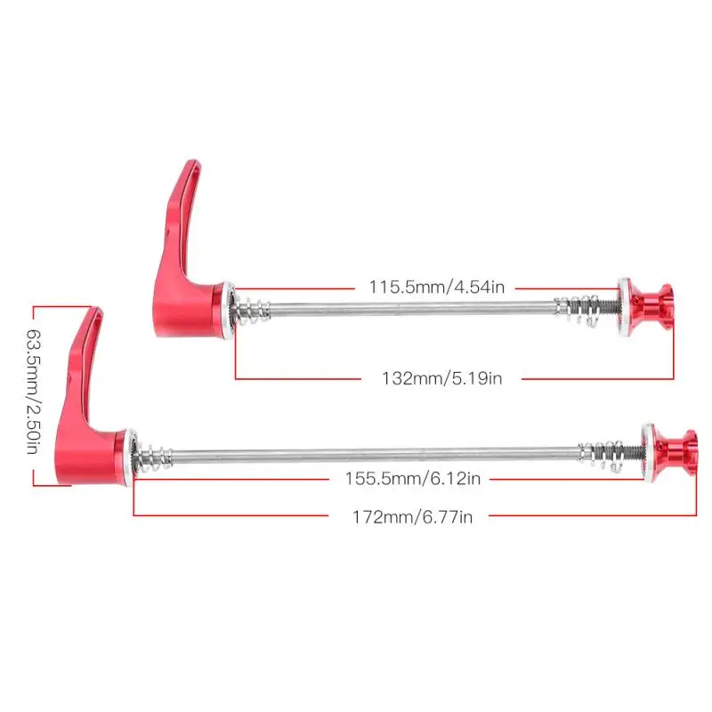 1 пара шампуров для велосипеда из титанового сплава для горных или шоссейных колес велосипеда, БЫСТРОРАЗЪЕМНАЯ шпажка для передней и задней оси, Аксессуары для велосипеда - Color: Red Mountain Bike