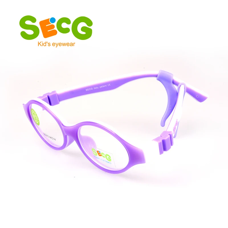 SECG милые круглые оптические очки, оправа, Мягкие гибкие силиконовые детские очки, прозрачная детская оправа, очки - Цвет оправы: C45