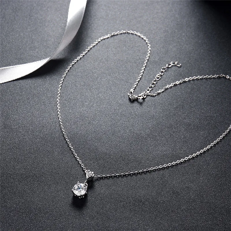 DODO 925 Sterling Silver Necklaces Heart Pendant & Long Link Chain Necklace Cubic Zirconia Jewelry Collar Colar de Plata SN50 (7)