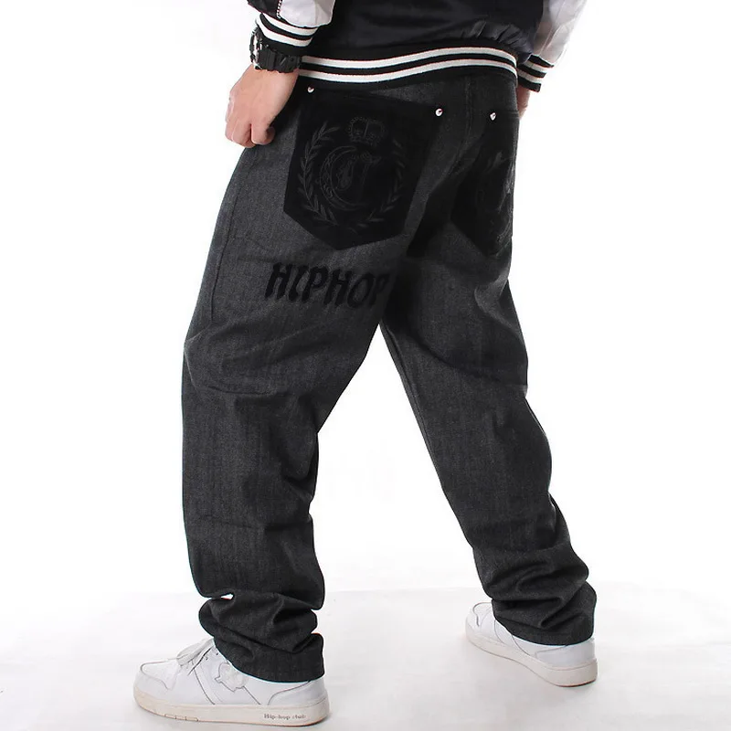 Mens Relaxed Jeans Black Wide Leg Men 